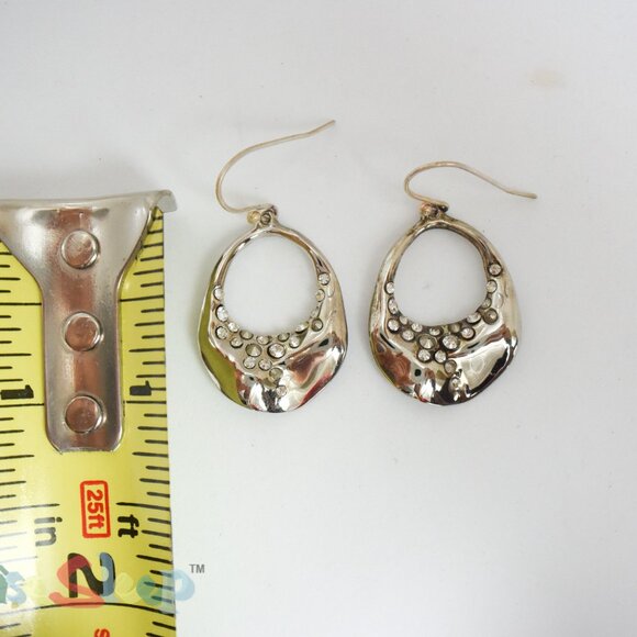*Alexis Bittar*  Silver Rhinestone Encrusted Dangle Earrings. - Picture 3 of 10